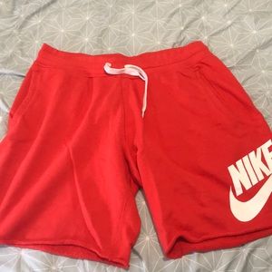 Red Nike sweat shorts XL